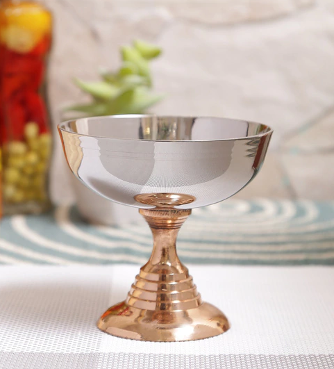 Copper Stainless Steel Two Tone Dessert Cup or Ice Cream Cup - Tall, 150 ML