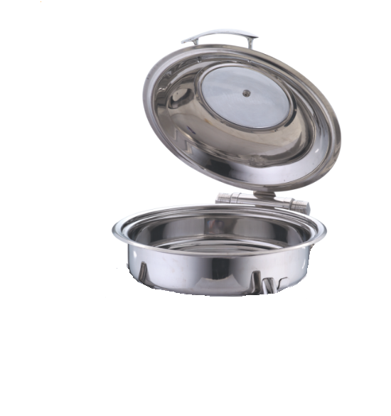 Stainless Steel Round Hydraulic Chafing Dish - 7 Liter's, Without Stand, See Through