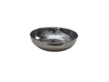 Load image into Gallery viewer, Stainless Steel Hammered Round Halwa Plate, 100 ml, 3.5&quot; diameter
