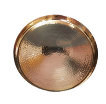 Load image into Gallery viewer, Stainless Steel Rose Gold Finish PVD Coating Round Hammered Thali, 13&quot; Diameter
