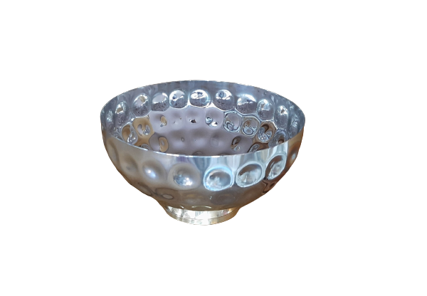 Stainless Steel Round Decorative Bowl, Dotted Design, 6.5