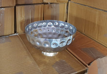 Load image into Gallery viewer, Stainless Steel Round Decorative Bowl, Dotted Design, 6.5&quot;, Brass Base
