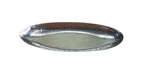 Deep Oval Shape Hammered Serving Platter, 11