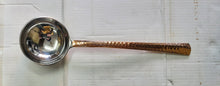 Load image into Gallery viewer, Hammered Two Tone Copper Stainless Steel Deep Serving Spoon, 9.5&quot;
