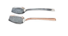 Charger l&#39;image dans la galerie, Copper Stainless Steel Hammered Serving Spade Spoon, Two-Tone Flatware, 10.25&quot;
