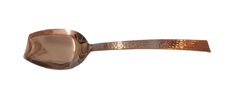 Rose Gold Finish Hammered Spade Spoon for Serving, Heavy Duty, 18/8, Stainless Steel
