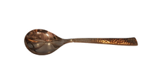 Charger l&#39;image dans la galerie, Rose Gold Finish, 18/8 Stainless Steel Hammered Serving Spoon for Rice, Heavy Duty
