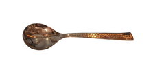 Charger l&#39;image dans la galerie, Rose Gold Finish, 18/8 Stainless Steel Hammered Serving Spoon for Rice, Heavy Duty
