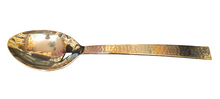 Load image into Gallery viewer, Hammered Gold Finish, 18/8 Stainless Steel, Oval Shape Serving Spoon XL Size, 11&quot;
