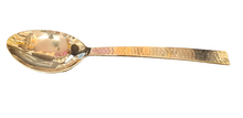 Load image into Gallery viewer, Hammered Gold Finish, 18/8 Stainless Steel, Oval Shape Serving Spoon XL Size, 11&quot;
