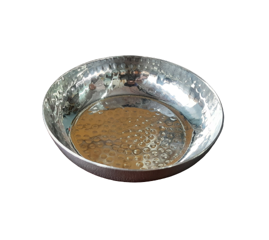 Stainless Steel Hammered Halwa Plate or Bowl, 200 ML, Heavy Duty