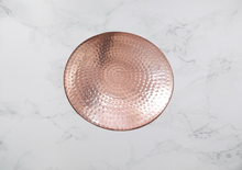 Load image into Gallery viewer, Copper Hammered Finish Coaster Plate, 6.5 Inches Round
