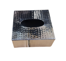 Load image into Gallery viewer, Hammered Stainless Steel Premium Square Shape Pop-Up Tissue Box or Dispenser, 4.6&quot; Length
