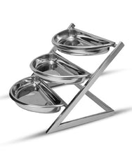 Load image into Gallery viewer, Stainless Steel Half Round Shape 3 Tier Counter Dish or Salad Stand
