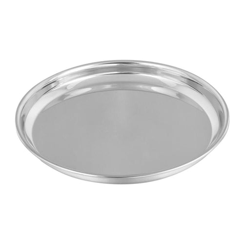 Stainless Steel Round Big Size Bhojan Thali, 18