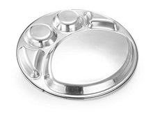 Load image into Gallery viewer, Stainless Steel Round Deluxe Thali/Plate or Mess Tray, 5 Compartments
