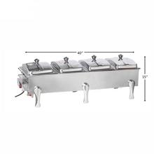 Load image into Gallery viewer, SS 4 Pans Electric Bain Marie for Buffet, Table Top
