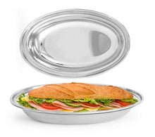 Load image into Gallery viewer, Stainless Steel Beading Oval Dish for Serving #2, 600 ML, 8.5&quot;
