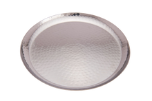 Load image into Gallery viewer, Hammered Coupe Shape Dinner Plate or Serving Platter, Heavy Duty Stainless Steel, 13&quot; Diameter
