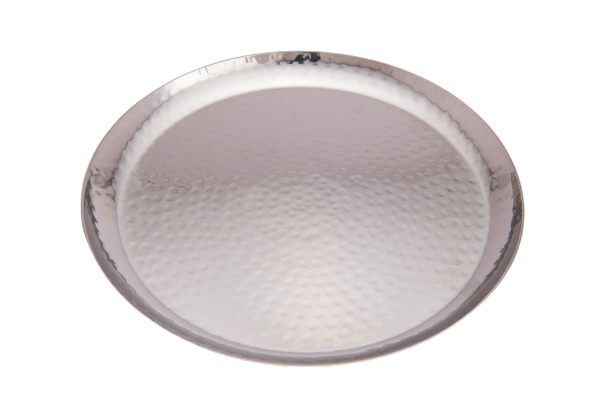 Stainless Steel Hammered Round Serving Platter - 11