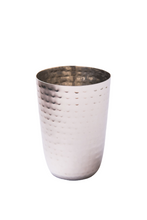 Load image into Gallery viewer, Stainless Steel Hammered Oval Cute Water Glass Tumbler, 300 ML

