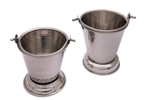 Charger l&#39;image dans la galerie, Stainless Steel Hammered Double Wall Balti/Bucket Serving Set, 300 ML &amp; 400 ML
