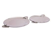Load image into Gallery viewer, Stainless Steel Hammered Tawa Platter with Handle #2, 8&quot;, Double Wall
