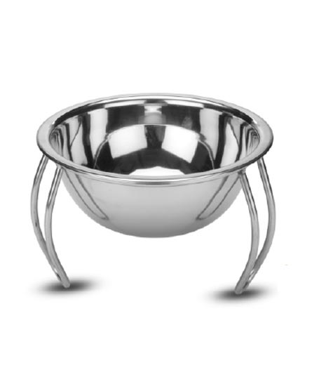 Stainless Steel Salad Bowl with Stand for Buffet