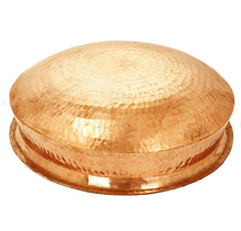 Charger l&#39;image dans la galerie, Copper Hammered Lucknowi Lagan or Handi, For Cooking, Comes with Kalai / Tin Coating, 14&quot; Round, 7 Liters, Premium Heavy Duty
