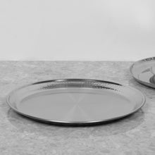 Charger l&#39;image dans la galerie, Stainless Steel Hammered Double Wall Coupe Shape Quarter Dinner Plate, 7.5&quot;
