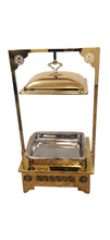 Charger l&#39;image dans la galerie, Gold Finish Maharaja Chafer, Stainless Steel, Lift-Top Complete Set Chafer
