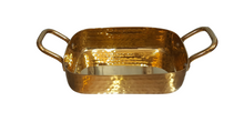 Load image into Gallery viewer, Hammered Gold Finish PVD Coating Rectangle Shape Serving Pan, 500 ml, 700 ml, 900 ml, Stainless Steel
