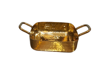 Charger l&#39;image dans la galerie, Stainless Steel Gold Finish Square Serving Pan, 500 ml, 700 ml, 1000 ml, Hammered
