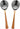 Copper Stainless Steel Hammered Table Serving Spoon - Oval Shape, 8" Length