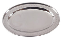 Charger l&#39;image dans la galerie, Stainless Steel Hand Beaten Oval Serving Beading Platter Tray #3, Premium Dinnerware
