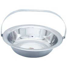 Charger l&#39;image dans la galerie, Stainless Steel Basin with Solid Handle for Picking Up Used Utensils, Round, 15&quot;
