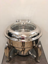 Charger l&#39;image dans la galerie, Stainless Steel Round Hydraulic Chafing Dish - 5 Liter&#39;s, Complete Set, Glass Lid
