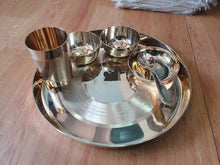 Load image into Gallery viewer, Pure Kansa Thali Set comes with Lead Free, 6 Pieces, Health Benefits, Indian Dinnerware
