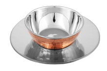 Load image into Gallery viewer, Double Wall Copper Stainless Steel Hammered Soup Bowl with liner, 240 ml bowl capacity
