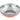 Double Wall Copper Stainless Steel Hammered Kadai with Double Sided Brass Handle, 7" Diameter