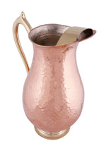 Load image into Gallery viewer, Copper Hammered Mughlai Jug Pitcher with Brass Handle, 1.5 Liters
