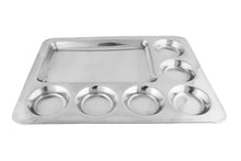 Charger l&#39;image dans la galerie, Stainless Steel Rectangle Shape Thali Tray, 7 Compartments
