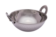 Load image into Gallery viewer, Stainless Steel Hammered Double wall Serving Kadhai #1, 350 ML
