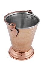 Charger l&#39;image dans la galerie, Copper Stainless Steel Hammered Bucket For Serving 400 ML, Double Wall
