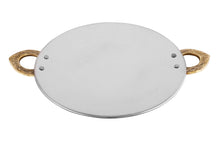 Charger l&#39;image dans la galerie, Stainless Steel Matt Finish Tawa Platter with Brass Handle #1, 7&quot;
