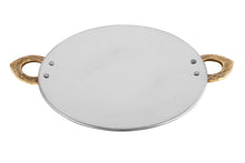 Load image into Gallery viewer, Stainless Steel Matt Finish Tawa Platter with Brass Handle #2 - 8&quot;
