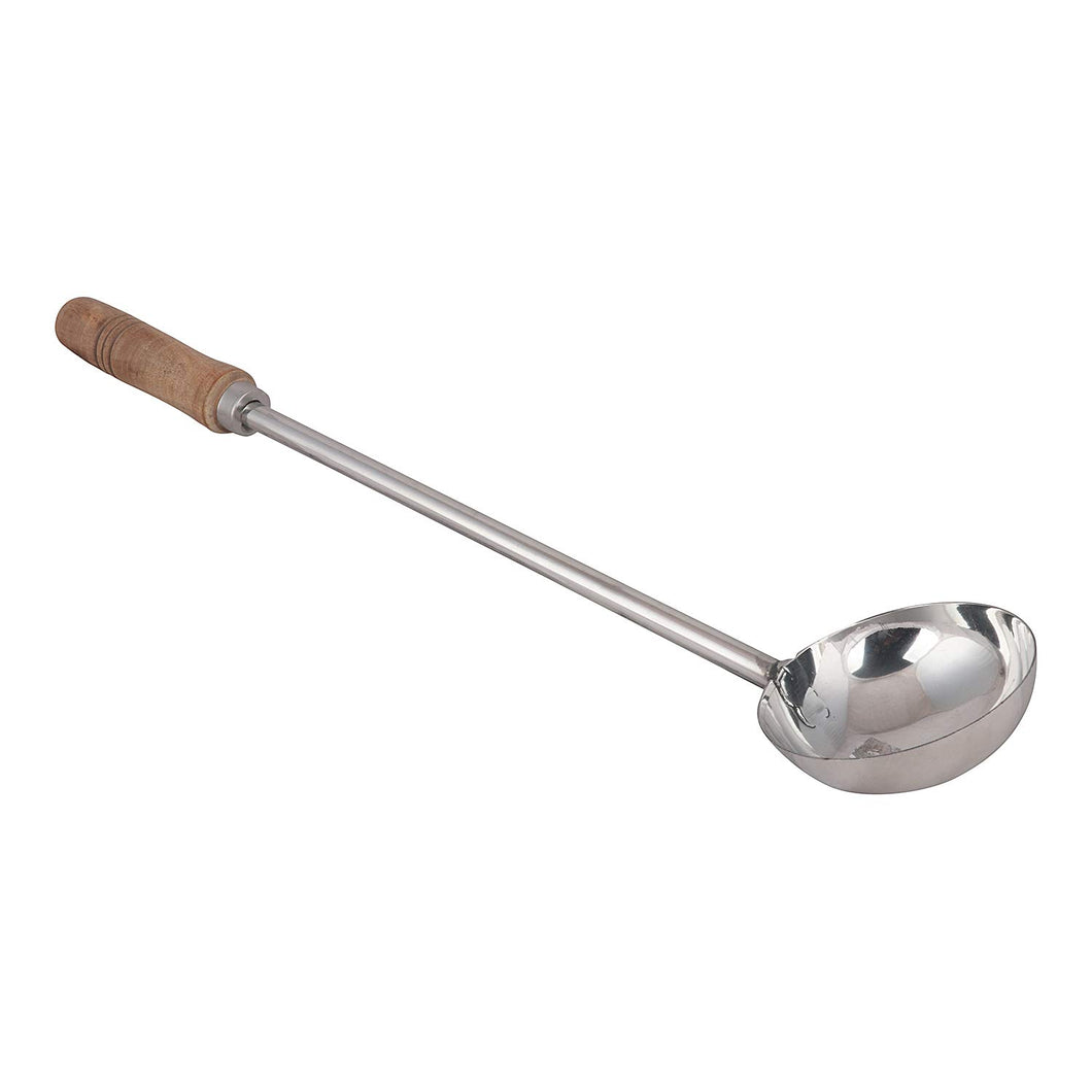 Stainless Steel Ladle/Scoop with Long Wooden Handle - 19.5