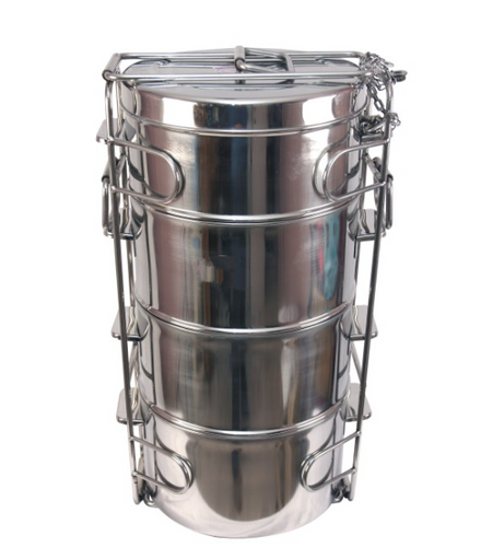 Stainless Steel Commercial Catering Tiffin 5 Containers / Tier, 4 Liters Each Container