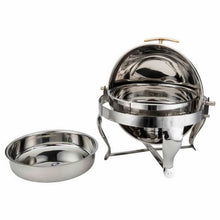 Charger l&#39;image dans la galerie, Roll Top Chafing Dish, 7.5 Liter&#39;s, Stainless Steel, Round, Buffet Supply
