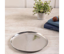 Charger l&#39;image dans la galerie, Stainless Steel Hammered Round Platter or Dinner Plate, 12&quot;
